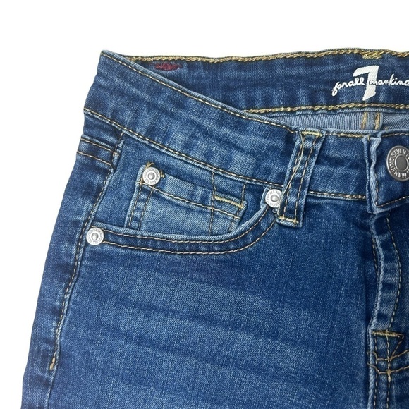7 For All Mankind Girls Kids Blue Denim Shorts Stretch Size 8 - Picture 7 of 9